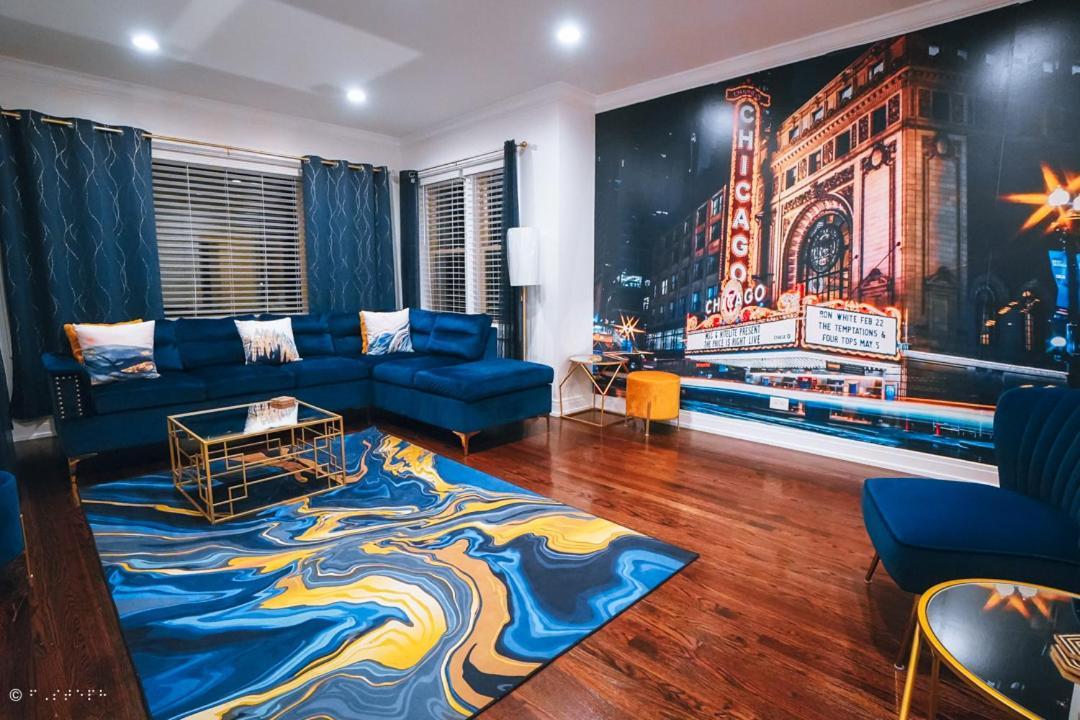 The Blue Golden Luxury Modern 3- Bedroom Apartment In ชิคาโก ภายนอก รูปภาพ
